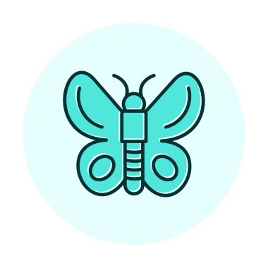 Kelebek Vektör Simgesi Düz Çizim 