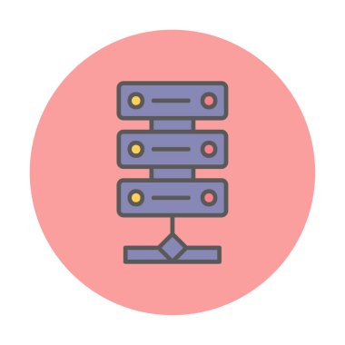 Ağ sunucu simgesinin vektör illüstrasyonu 
