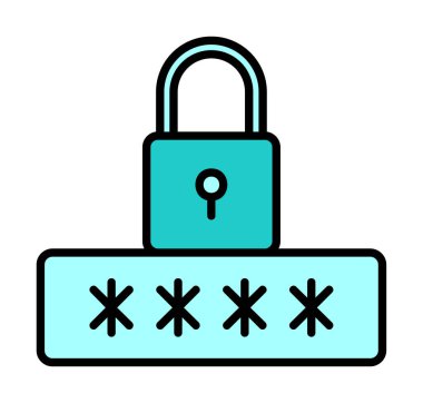 Basit Parola simgesi, vektör illüstrasyonu