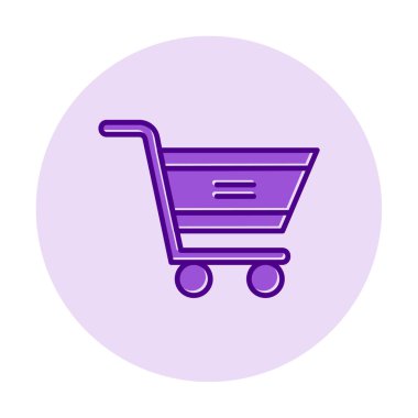 Alışveriş arabası ikonu. arkaplanda izole edilmiş çizgi vektör rengi