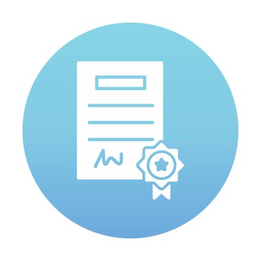 Sertifika vektör simgesi modern basit illüstrasyon                                 