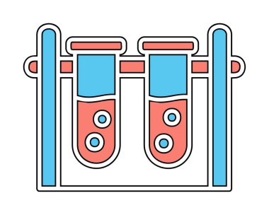 test tüpleri vektör düz renk simgesi 