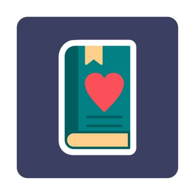 Yer imi simgesi olan aşk kitabı, basit vektör illüstrasyonu 