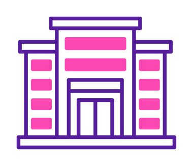 Alışveriş merkezi simgesi. Alışveriş merkezi oluşturma simgesi, vektör illüstrasyonu 