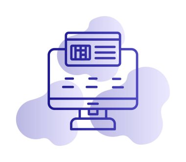 Basit Çevrimiçi Ödeme simgesi, vektör illüstrasyonu