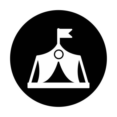 Askeri çadır simgesi, vektör illüstrasyonu