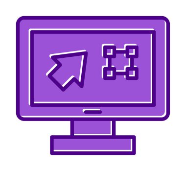 Ekran simgesinde basit Grafik Tasarım uygulaması, vektör illüstrasyonu