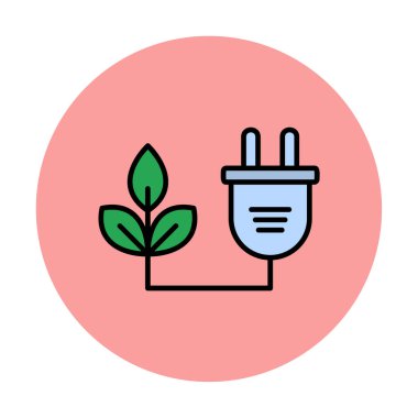 Basit Biyokütle eko enerji simgesi, vektör illüstrasyonu