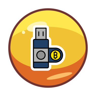 usb flash disk simgesinin vektör çizimi 