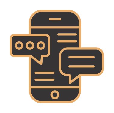 Basit düz sohbet mesaj vektörü simgesi