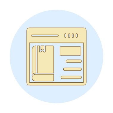 Basit Çevrimiçi Kitap satın alma simgesi, vektör illüstrasyonu