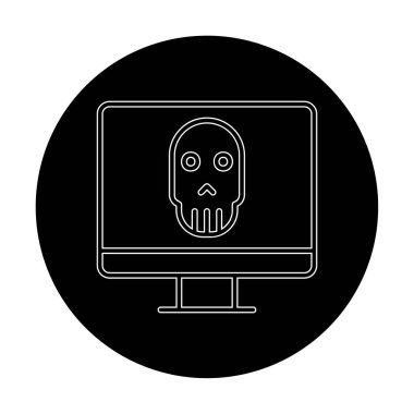 Ölü Bilgisayar Ekran simgesi, vektör illüstrasyonu 