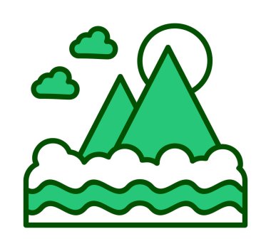 Fuji Dağı simgesi, veteriner illüstrasyonu 