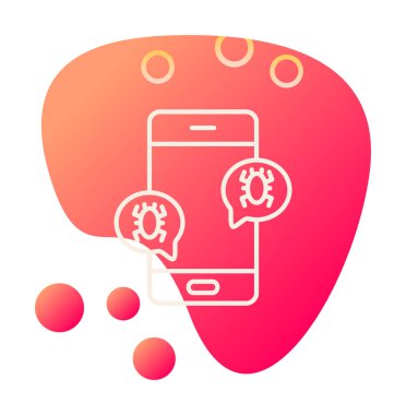 akıllı telefon virüslerle enfekte, vektör illüstrasyonu basit tasarım