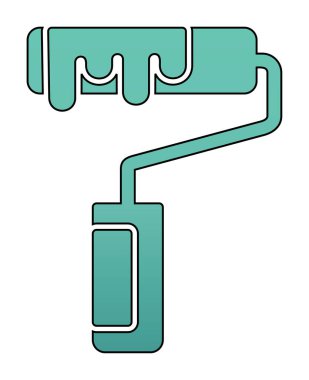 Modern Paint Roller simgesinin vektör çizimi              