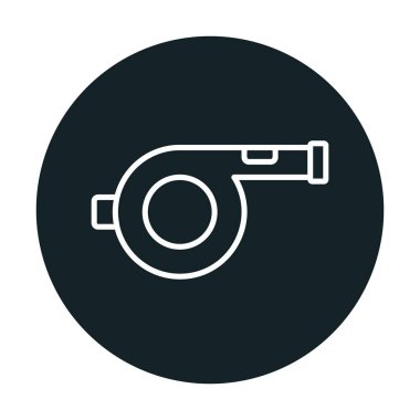 düz Whistle simgesi vektörü, illüstrasyon tasarımı