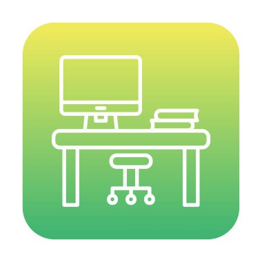 ofis masa simgesi vektör illüstrasyonu