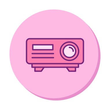 düz projektör web simgesi vektör çizimi tasarımı