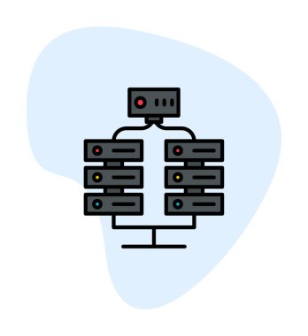 Ağ sunucu simgesinin vektör illüstrasyon tasarımı