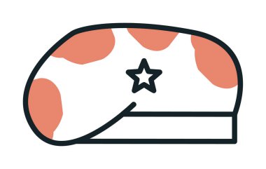 Askeri Şapka ikon vektör illüstrasyonu