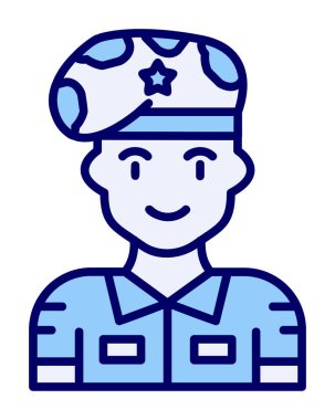 asker web simgesi, vektör illüstrasyonu 