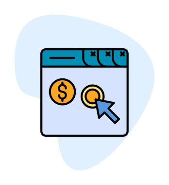 Her Tıklama simgesine Öde, vektör illüstrasyonu