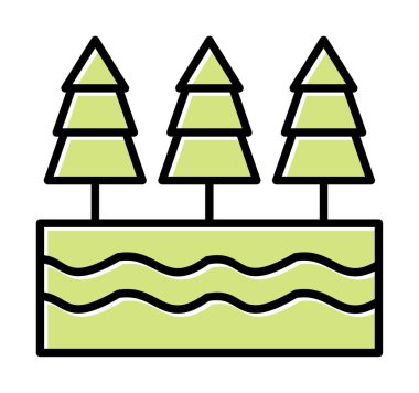 Nehir yassı ikon vektör çizimi 