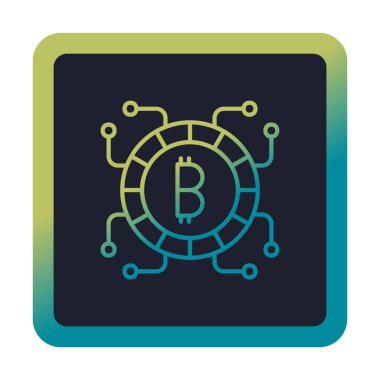 Basit bitcoin simgesi, vektör illüstrasyonu