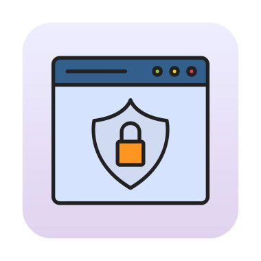 Basit Web Güvenlik simgesi, vektör illüstrasyonu