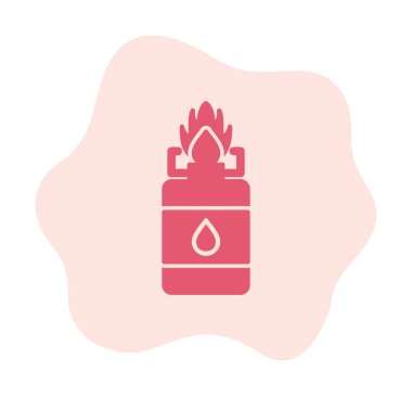 Basit Kamp Gaz ikonu illüstrasyonu 