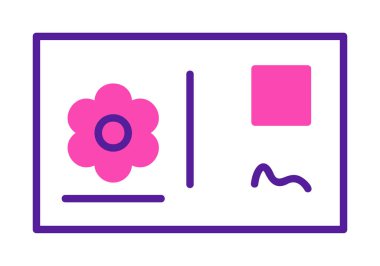 Kartpostal simgesi, vektör illüstrasyonu basit tasarım