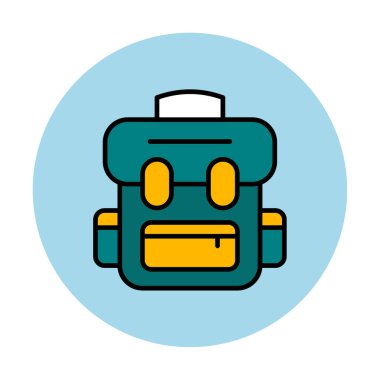 sırt çantası simgesi vektör illüstrasyonu