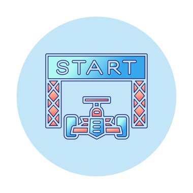 simgeyi başlat. Web için Irk vektör simgesinin başlatılmasının basit bir gösterimi.                                