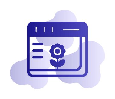 Basit Web Tarayıcı simgesi, vektör illüstrasyonu