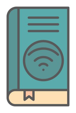 Wifi kitap ikonu vektör illüstrasyonu