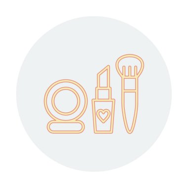 Makyaj araçları web simgesi, vektör illüstrasyonu