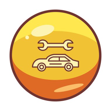 düz basit araba ikon vektör çizimi tasarımı