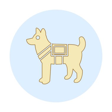 Askeri Köpek simgesi vektör illüstrasyonu