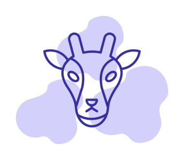 Zürafa baş web simgesi, vektör illüstrasyonu 