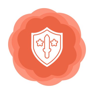 Kılıç vektör ağ simgesine sahip Askeri Kalkan, vektör illüstrasyonu 