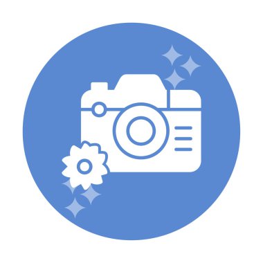 Basit kamera simgesi vektör illüstrasyonu