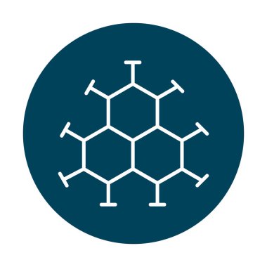 Basit molekül simgesi, vektör illüstrasyonu