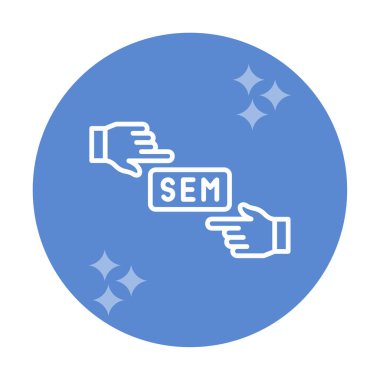 düz Sem imza vektör illüstrasyonu