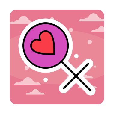 Kadın Sembol ikonu vektör illüstrasyonu