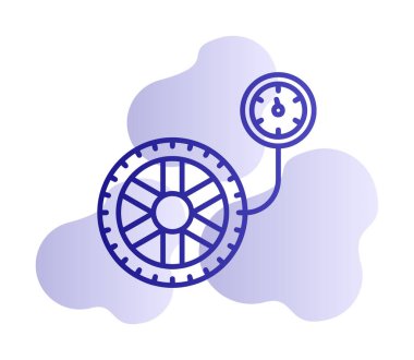 düz teker basıncı, izole edilmiş simge 