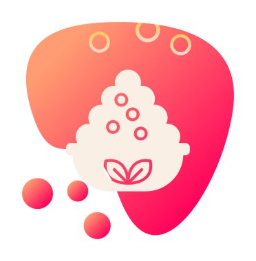 Maya vektör çizimine sahip basit düz kase