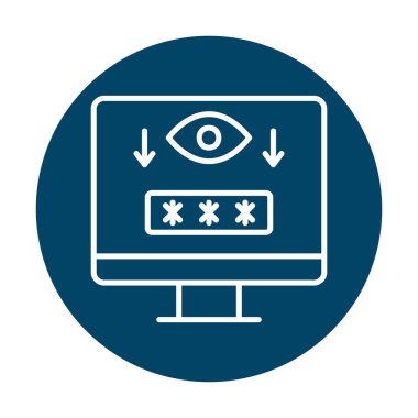 Basit Bilgisayar Casus Yazılımı simgesi, vektör illüstrasyonu