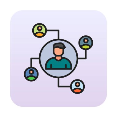 Basit düz sosyal ağ simgesi işareti