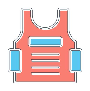 Kurşun geçirmez yelek ağ simgesi, vektör illüstrasyonu