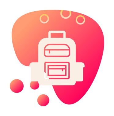 Sırt çantası düz simge vektör çizimi